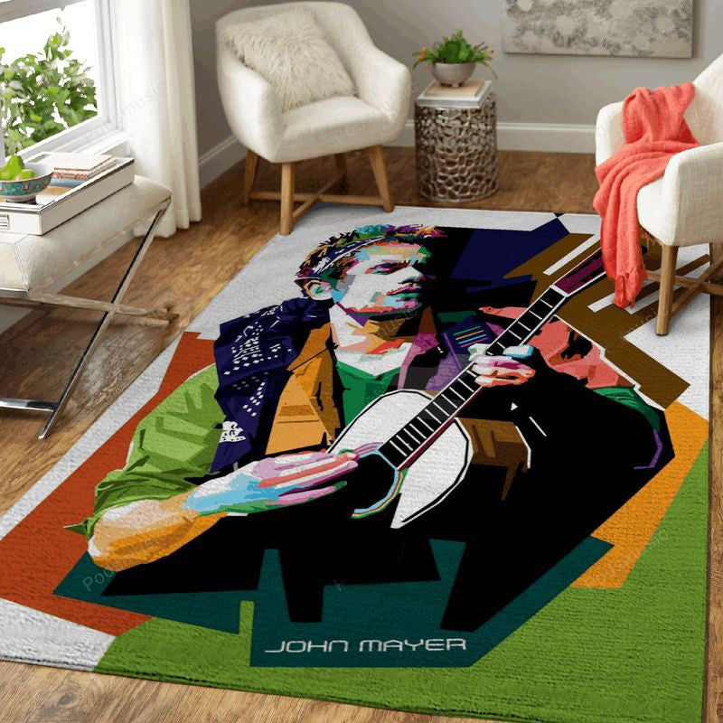 John Mayer Wrap Music Art Teppich, Teppiche - Outdoor Teppich, Teppich Wohnzimmer, Küchenteppich, Kinderzimmer, Modern