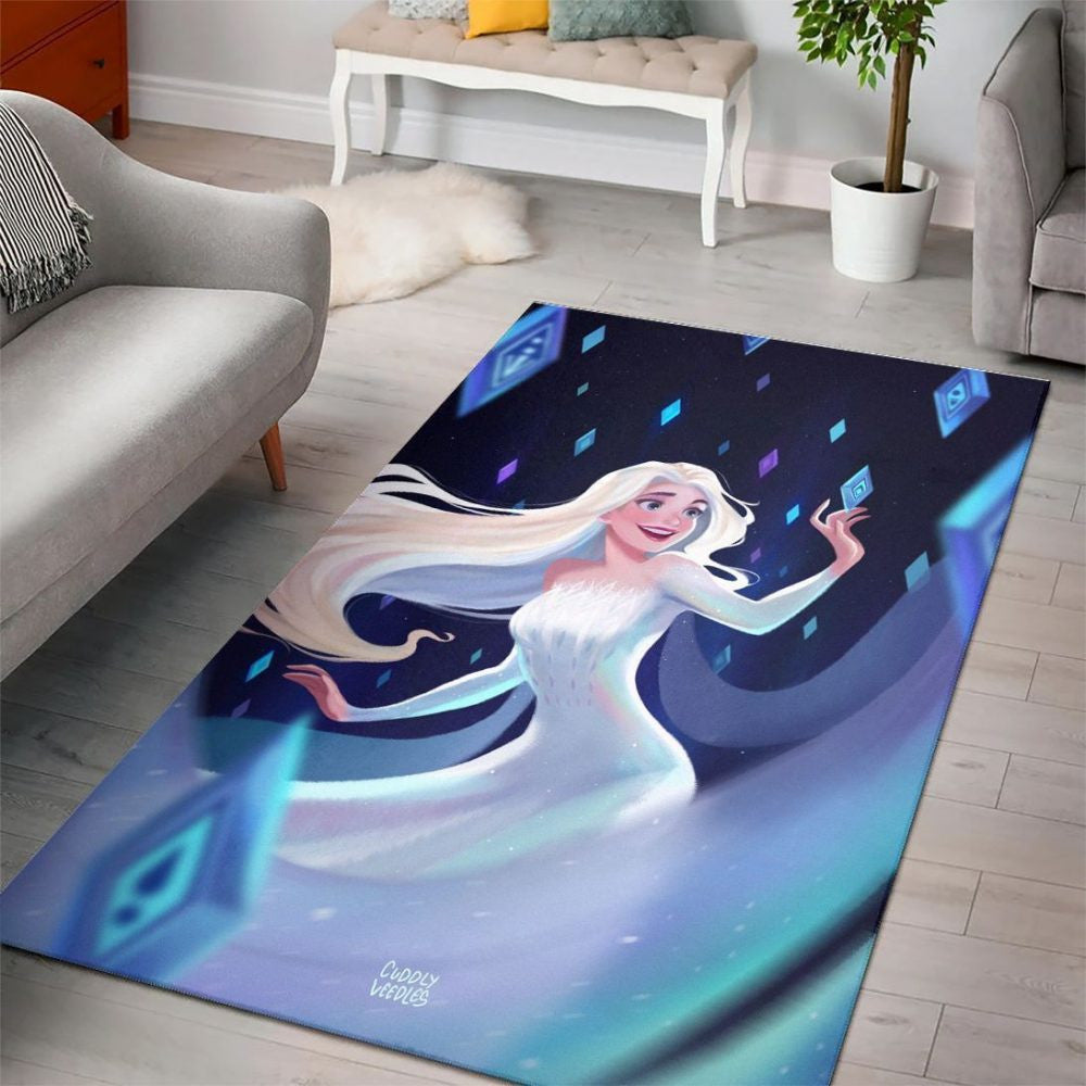 Elsa Frozen Disney Princess Characters Disney Movies 2 Teppich, Teppiche - Outdoor Teppich, Teppich Wohnzimmer, Küchenteppich, Kinderzimmer, Modern