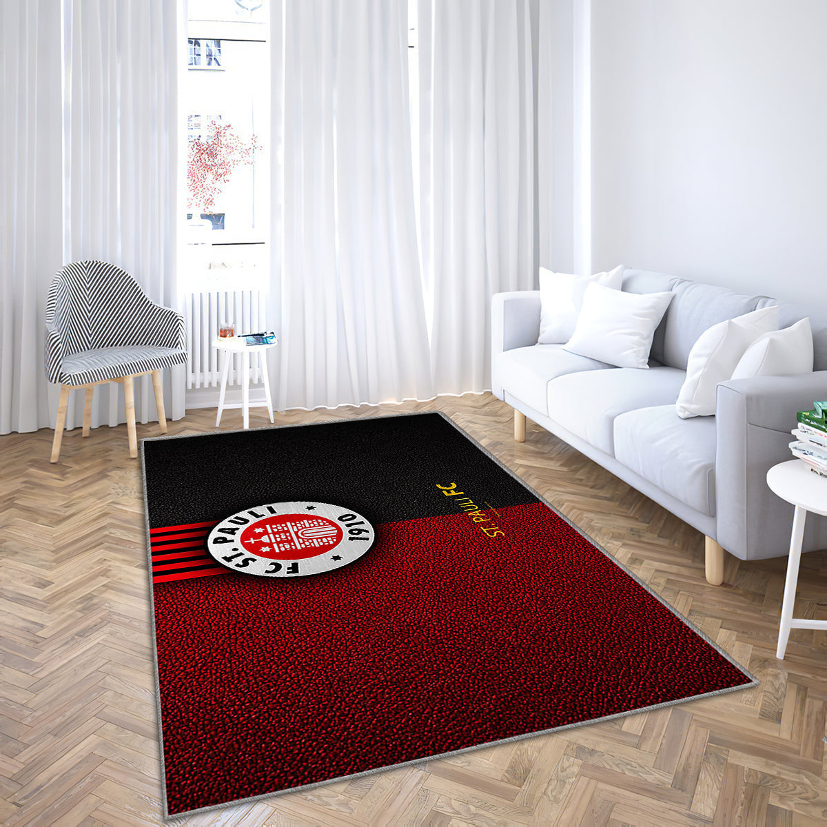 Fc St Pauli Teppich, Teppiche - Lederstruktur Outdoor Teppich, Teppich Wohnzimmer, Küchenteppich, Kinderzimmer, Modern