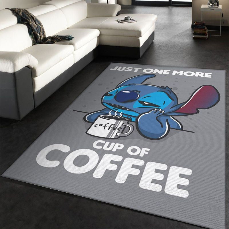 Disney Lilo And Stitch One More Coffee Teppich, Teppiche - Outdoor Teppich, Teppich Wohnzimmer, Küchenteppich, Kinderzimmer, Modern