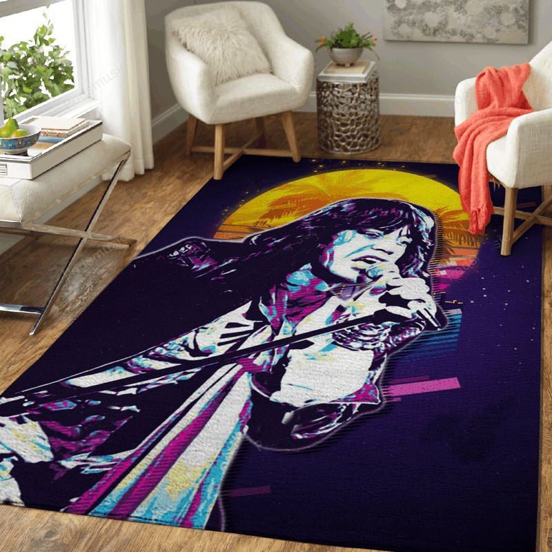 Mick Jagger 80S Retro Music Art Teppich, Teppiche - Outdoor Teppich, Teppich Wohnzimmer, Küchenteppich, Kinderzimmer, Modern