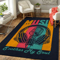 Music Soothes My Soul Text Art Teppich, Teppiche - Outdoor Teppich, Teppich Wohnzimmer, Küchenteppich, Kinderzimmer, Modern