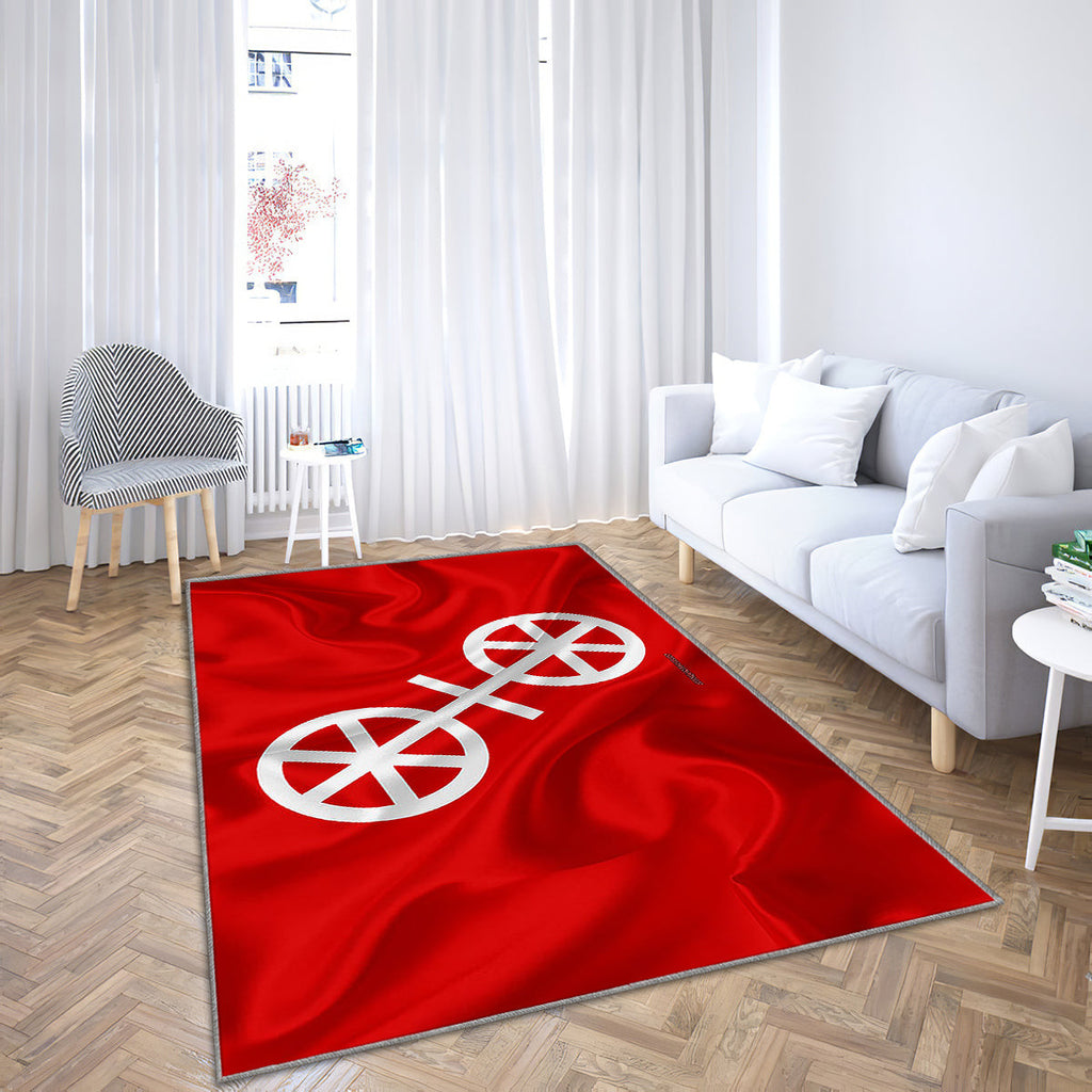 Mainz-Flaggen-Seidentextur-Teppich, Teppiche - Seidenfahnen-Outdoorteppich, Wohnzimmerteppich, Küchenteppich, Kinderzimmer, Modern