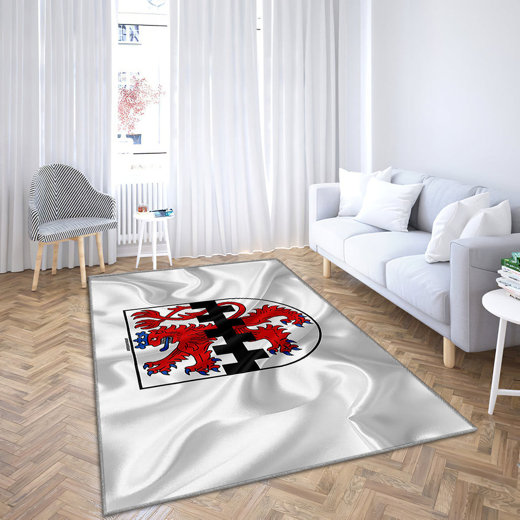 Flag Of Leverkusen Silk Texture Teppich, Teppiche - Weiße Seidenfahne Outdoor Teppich, Teppich Wohnzimmer, Küchenteppich, Kinderzimmer, Modern