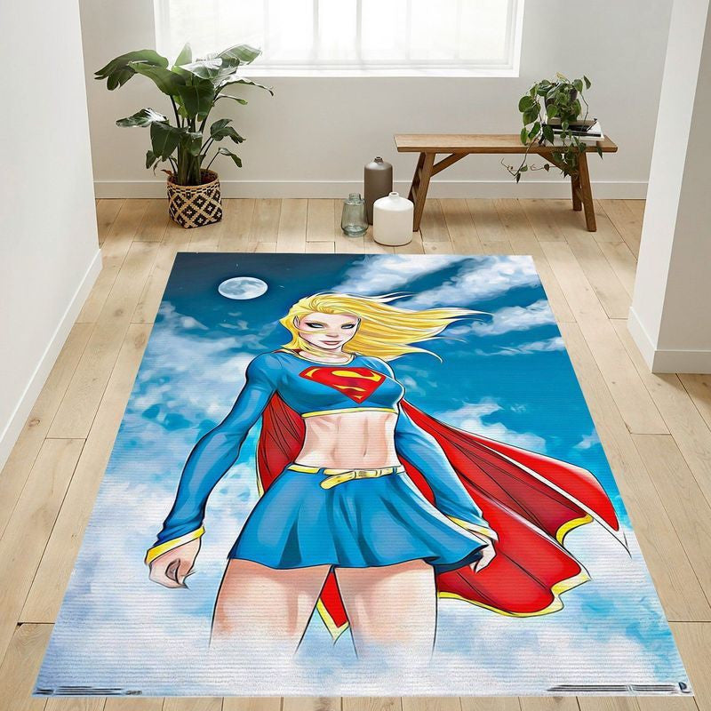 Dc Comics Supergirl Clouds Teppich, Teppiche - Outdoor Teppich, Teppich Wohnzimmer, Küchenteppich, Kinderzimmer, Modern