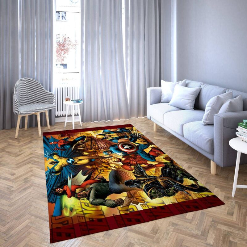 Marvel Avengers Alle Helden 34 Teppich, Teppiche - Outdoor Teppich, Teppich Wohnzimmer, Küchenteppich, Kinderzimmer, Modern