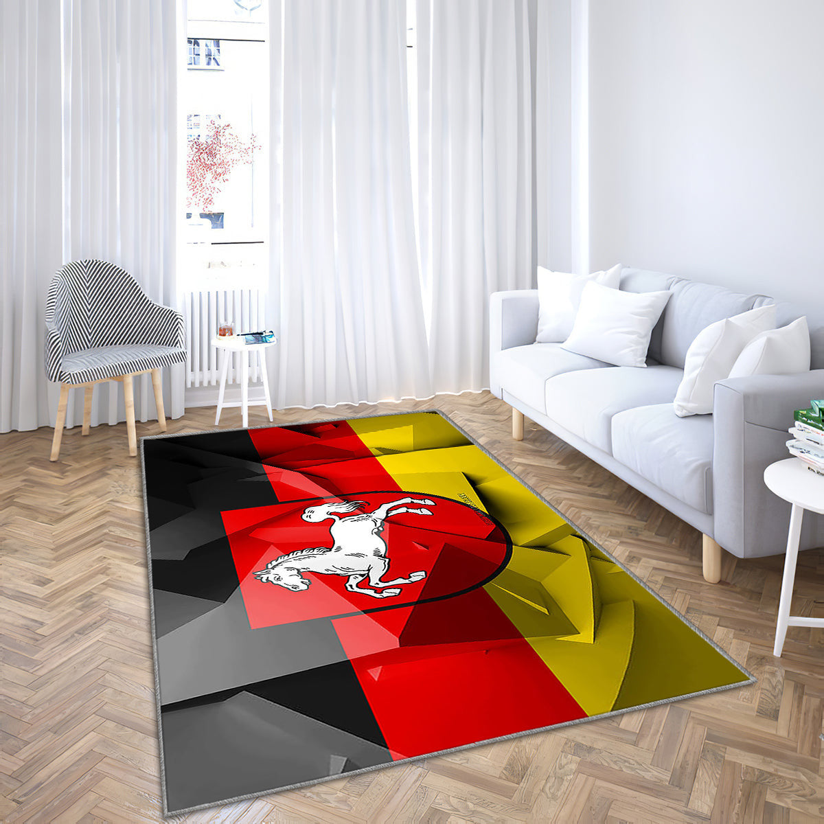 Flag Of Lower Saxony Teppich, Teppiche - Geometrische Kunst Outdoor Teppich, Teppich Wohnzimmer, Küchenteppich, Kinderzimmer, Modern