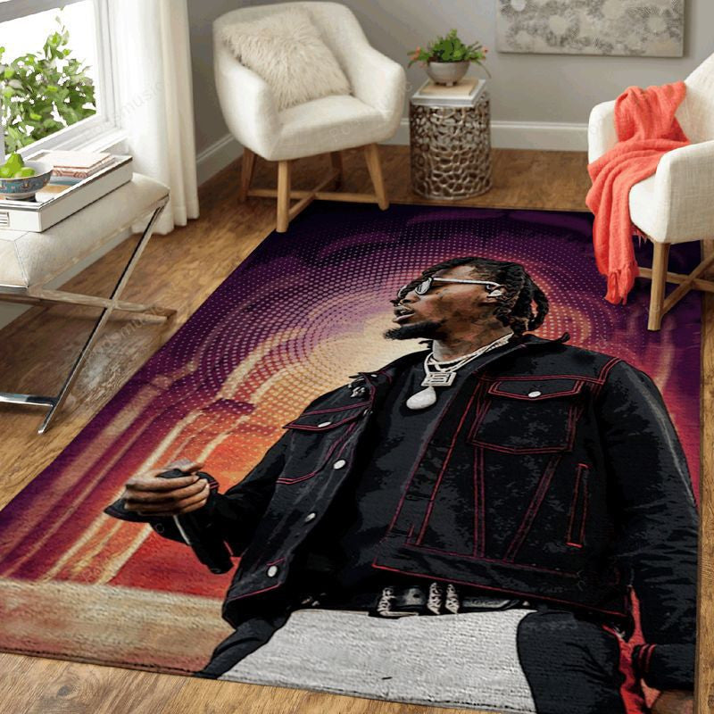 Offset Rap Music Art Teppich, Teppiche - Outdoor Teppich, Teppich Wohnzimmer, Küchenteppich, Kinderzimmer, Modern