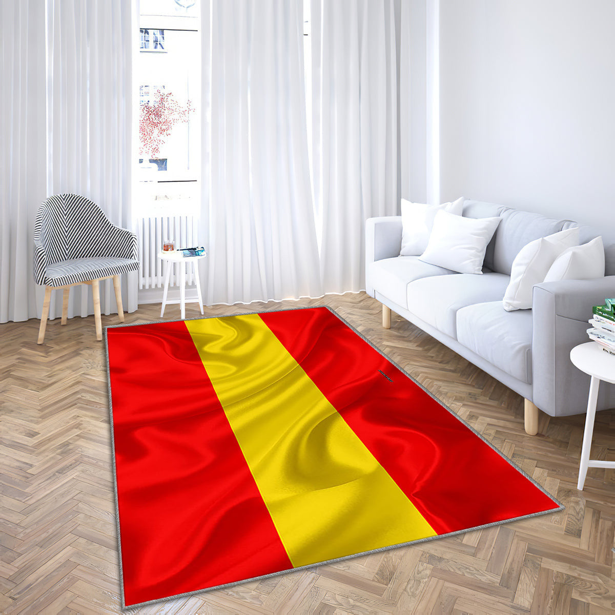 Flag Of Karlsruhe Silk Texture Teppich, Teppiche - Rot-Gelbe Seidenfahne Outdoor Teppich, Teppich Wohnzimmer, Küchenteppich, Kinderzimmer, Modern