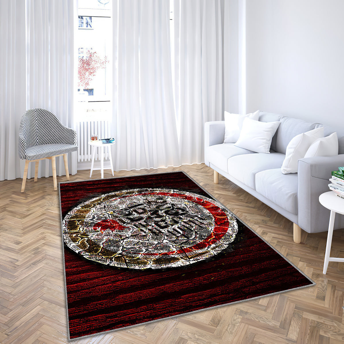 SSC Bari Teppich, Teppiche – Outdoor-Teppich mit eingebranntem Logo, Wohnzimmerteppich, Küchenteppich, Kinderzimmer, modern