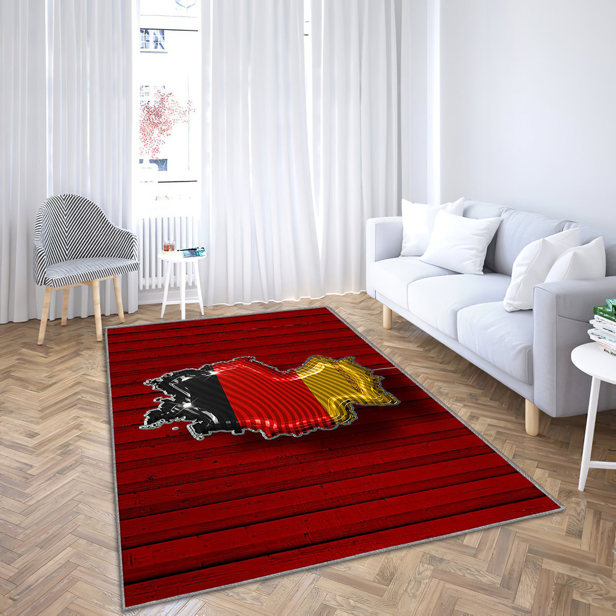 Deutschland Realistische Luftballons Karte Silhouette von Deutschland Teppich, Teppiche - 3D-Karten Outdoorteppich, Wohnzimmerteppich, Küchenteppich, Kinderzimmer, Modern