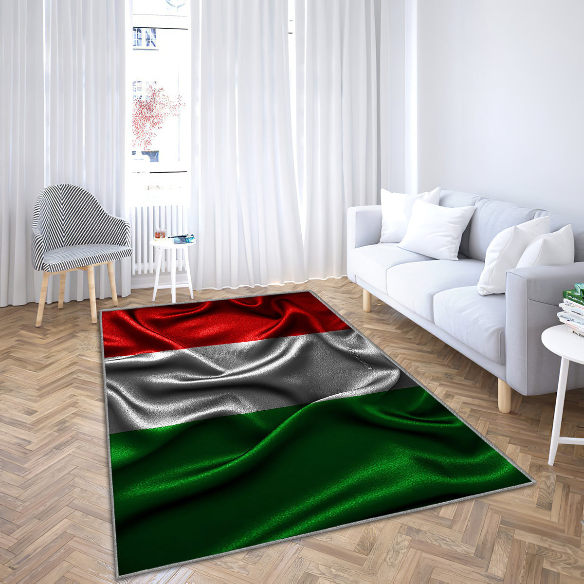 Italian Flag Silk Wavy Flags Teppich, Teppiche - Europäische Länder Outdoor Teppich, Teppich Wohnzimmer, Küchenteppich, Kinderzimmer, Modern