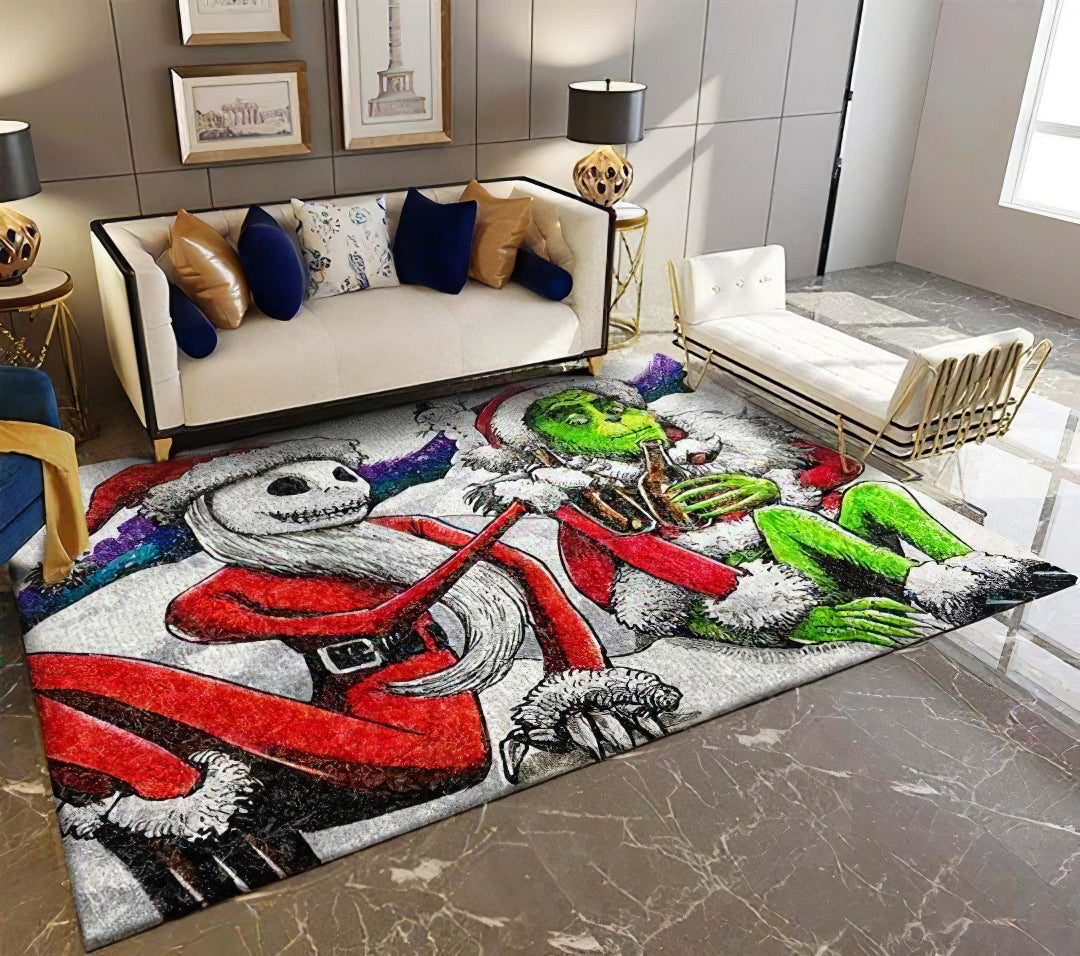 Jack Skellington Gegen Grinch Teppich, Teppiche - Outdoor Teppich, Teppich Wohnzimmer, Küchenteppich, Kinderzimmer, Modern