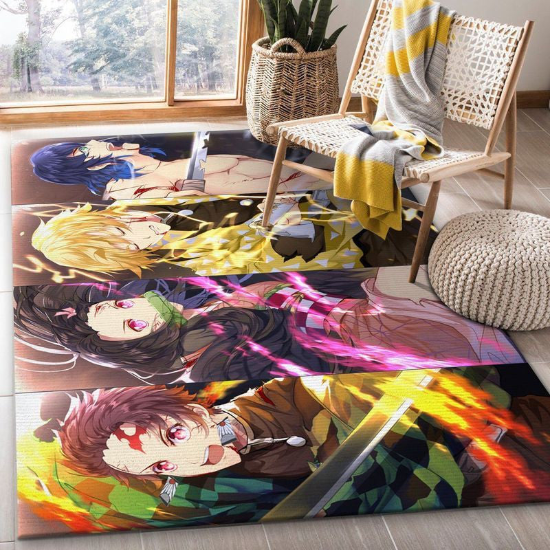 Demon Slayer Anime Characters V3 Teppich, Teppiche - Outdoor Teppich, Teppich Wohnzimmer, Küchenteppich, Kinderzimmer, Modern