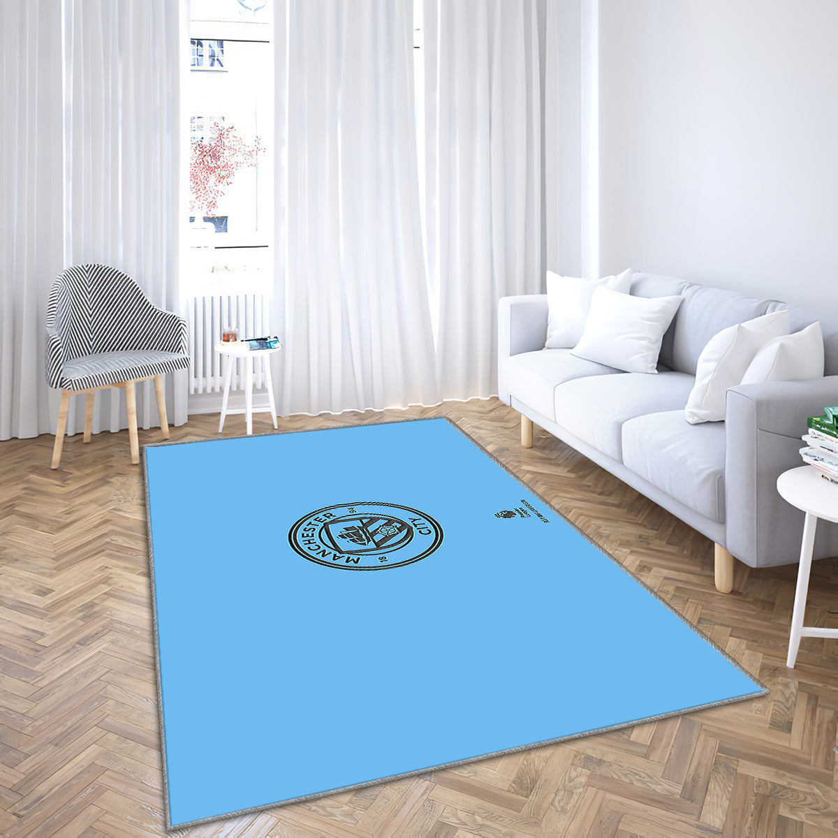 Manchester City FC Teppich, Teppiche - Blauer Outdoor-Teppich, Wohnzimmerteppich, Küchenteppich, Kinderzimmer, Modern