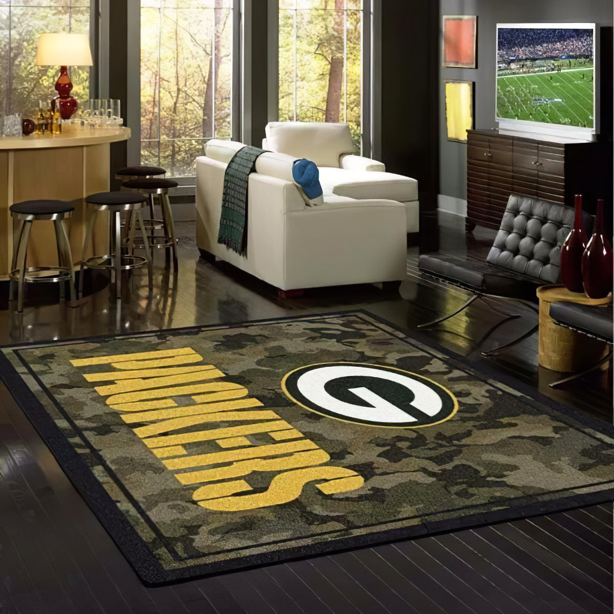Green Bay Packers Tarnung Teppich, Teppiche - Outdoor Teppich, Teppich Wohnzimmer, Küchenteppich, Kinderzimmer, Modern