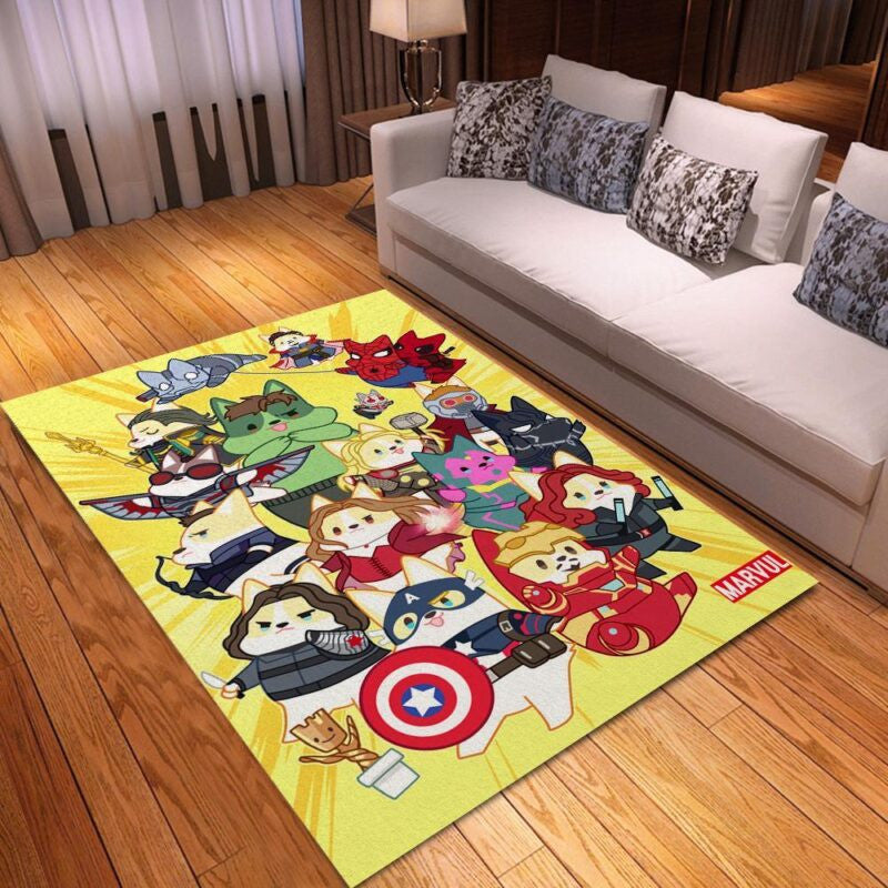 Corgi Avengers Marval1002 Teppich, Teppiche - Outdoor Teppich, Teppich Wohnzimmer, Küchenteppich, Kinderzimmer, Modern