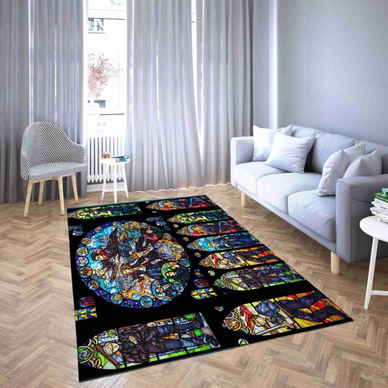 Harry Potter Glasfenster Teppich, Teppiche - Outdoor Teppich, Teppich Wohnzimmer, Küchenteppich, Kinderzimmer, Modern
