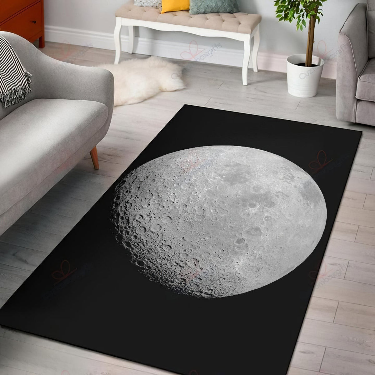 Moon From Apollo 16 Teppich, Teppiche - Outdoor Teppich, Teppich Wohnzimmer, Küchenteppich, Kinderzimmer, Modern
