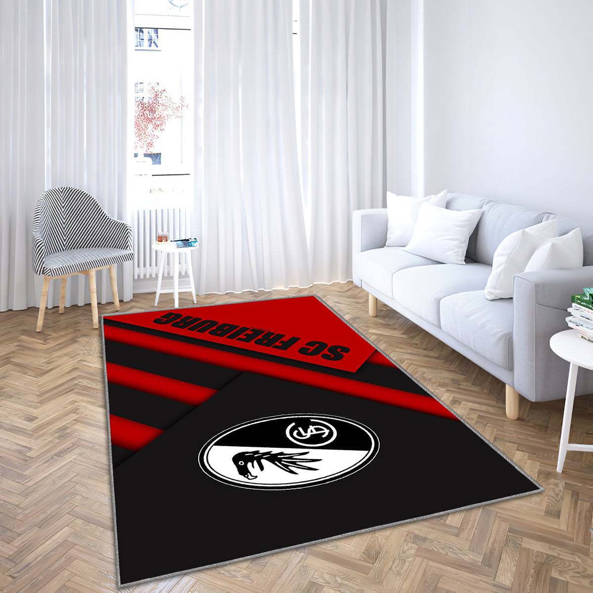 Sc Freiburg Material Design Teppich, Teppiche - Emblem Outdoor Teppich, Teppich Wohnzimmer, Küchenteppich, Kinderzimmer, Modern