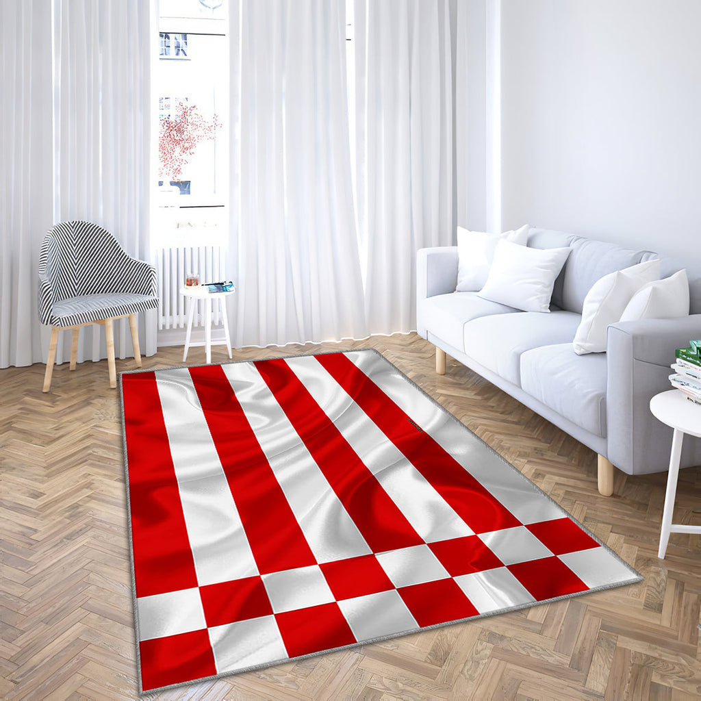 Flagge von Bremen Seidentextur Teppich, Teppiche – Rot-weißer Seidenflaggenteppich für den Außenbereich, Wohnzimmerteppich, Küchenteppich, Kinderzimmer, Modern