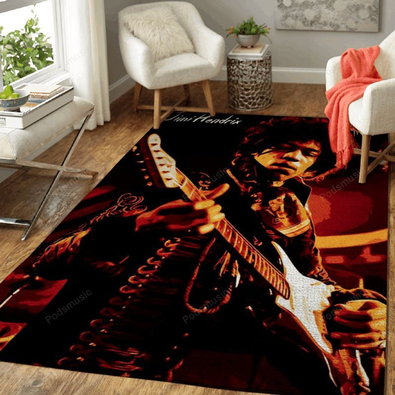 Jimi Hendrix Legend Rock Band Music Iii Teppich, Teppiche - Outdoor Teppich, Teppich Wohnzimmer, Küchenteppich, Kinderzimmer, Modern