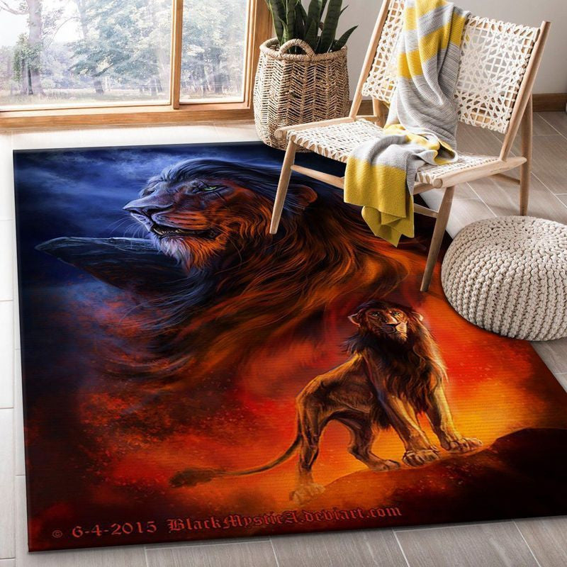 Lion King Scar The King Of Pride Rock Disney Teppich, Teppiche - Outdoor Teppich, Teppich Wohnzimmer, Küchenteppich, Kinderzimmer, Modern
