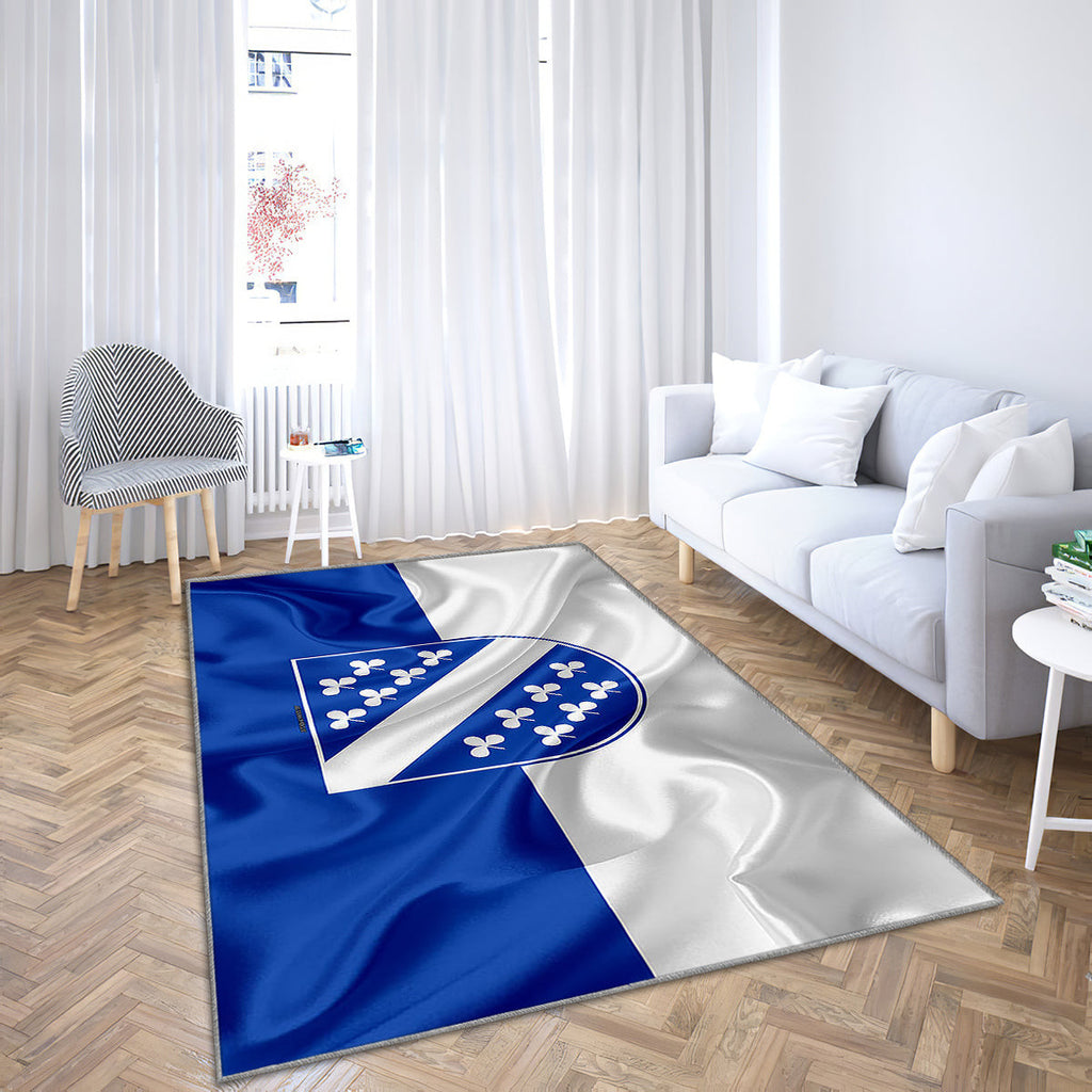 Flag Of Kassel Silk Texture Teppich, Teppiche - Blau-Weiße Seidenflagge Outdoor Teppich, Teppich Wohnzimmer, Küchenteppich, Kinderzimmer, Modern