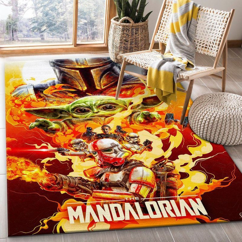 Mandalorian Baby Yoda Star Wars 95 Teppich, Teppiche - Outdoor Teppich, Teppich Wohnzimmer, Küchenteppich, Kinderzimmer, Modern