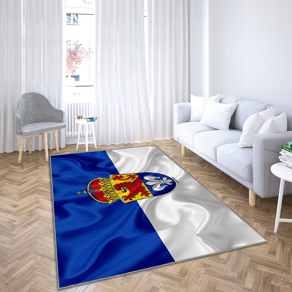 Flag Of Darmstadt Silk Texture Teppich, Teppiche - Blau-Weiße Seidenflagge Outdoor Teppich, Teppich Wohnzimmer, Küchenteppich, Kinderzimmer, Modern