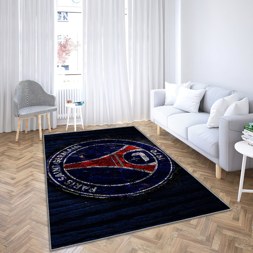 Paris Saint-Germain Teppich, Teppiche – Teppich mit gebranntem Logo für den Außenbereich, Wohnzimmerteppich, Küchenteppich, Kinderzimmer, modern