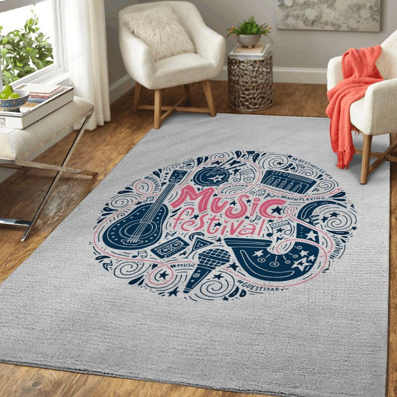 Music Festival Music Art Teppich, Teppiche - Outdoor Teppich, Teppich Wohnzimmer, Küchenteppich, Kinderzimmer, Modern