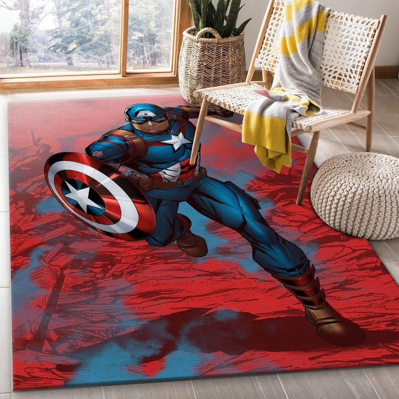 Marvel Captain America 4 Teppich, Teppiche - Outdoor Teppich, Teppich Wohnzimmer, Küchenteppich, Kinderzimmer, Modern