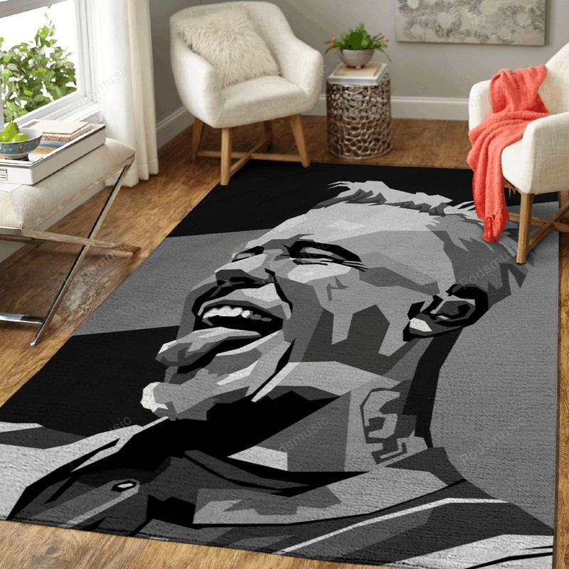 James Hetfield Bw Music Art Teppich, Teppiche - Outdoor Teppich, Teppich Wohnzimmer, Küchenteppich, Kinderzimmer, Modern