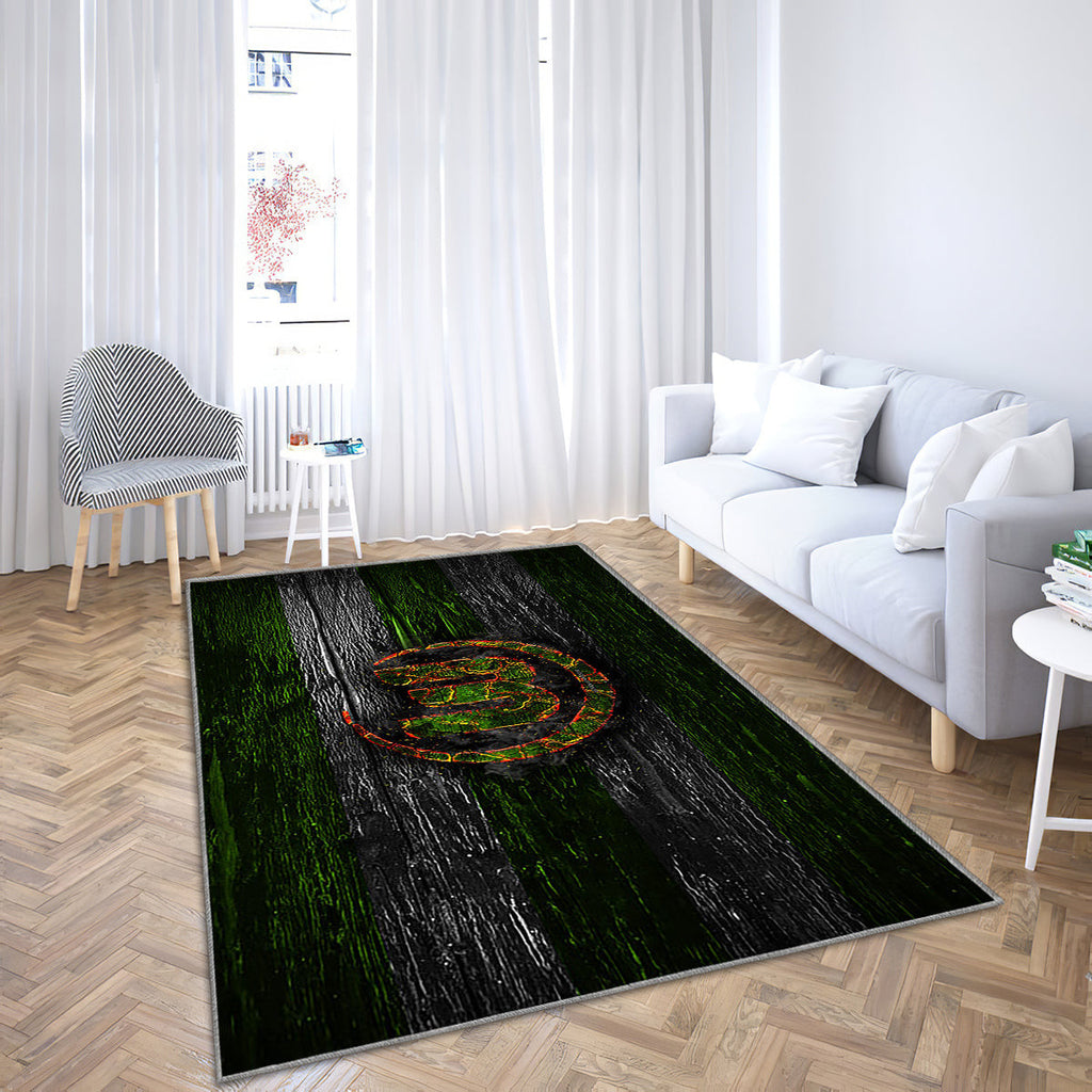VfL Wolfsburg Teppich, Teppiche – Feuer-Logo Outdoor-Teppich, Wohnzimmerteppich, Küchenteppich, Kinderzimmer, Modern