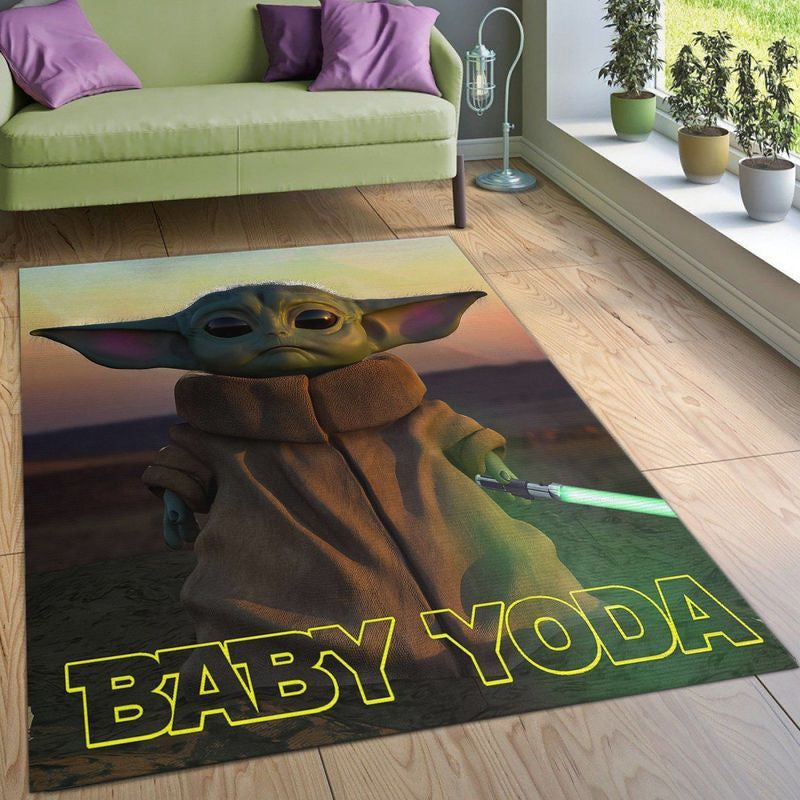Mandalorian Baby Yoda Star Wars 86 Teppich, Teppiche - Outdoor Teppich, Teppich Wohnzimmer, Küchenteppich, Kinderzimmer, Modern
