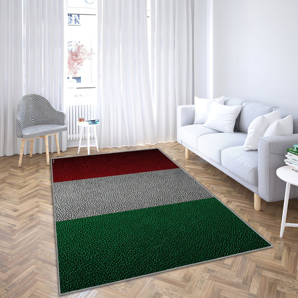 Flag Of Italy Leather Texture Teppich, Teppiche - Italienische Flagge Outdoor Teppich, Teppich Wohnzimmer, Küchenteppich, Kinderzimmer, Modern