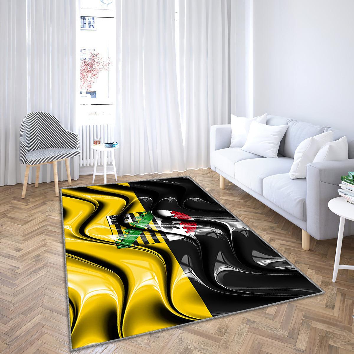 Saxony Anhalt Flag States Of Germany Teppich, Teppiche - Verwaltungsbezirke Outdoor Teppich, Teppich Wohnzimmer, Küchenteppich, Kinderzimmer, Modern