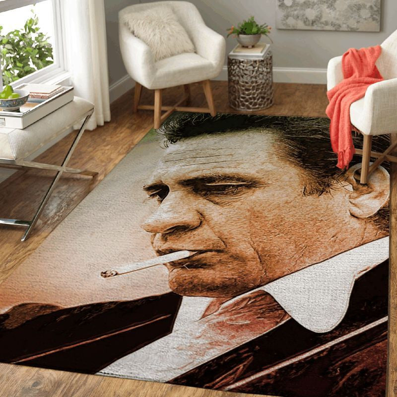 Johnny Cash American Singer Art Ii Teppich, Teppiche - Outdoor Teppich, Teppich Wohnzimmer, Küchenteppich, Kinderzimmer, Modern