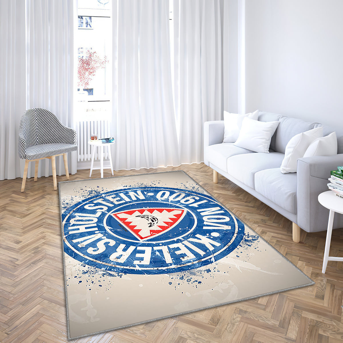 Holstein Kiel Fußball Club Kunst-Teppich, Teppiche – Emblem Outdoor-Teppich, Wohnzimmerteppich, Küchenteppich, Kinderzimmer, Modern