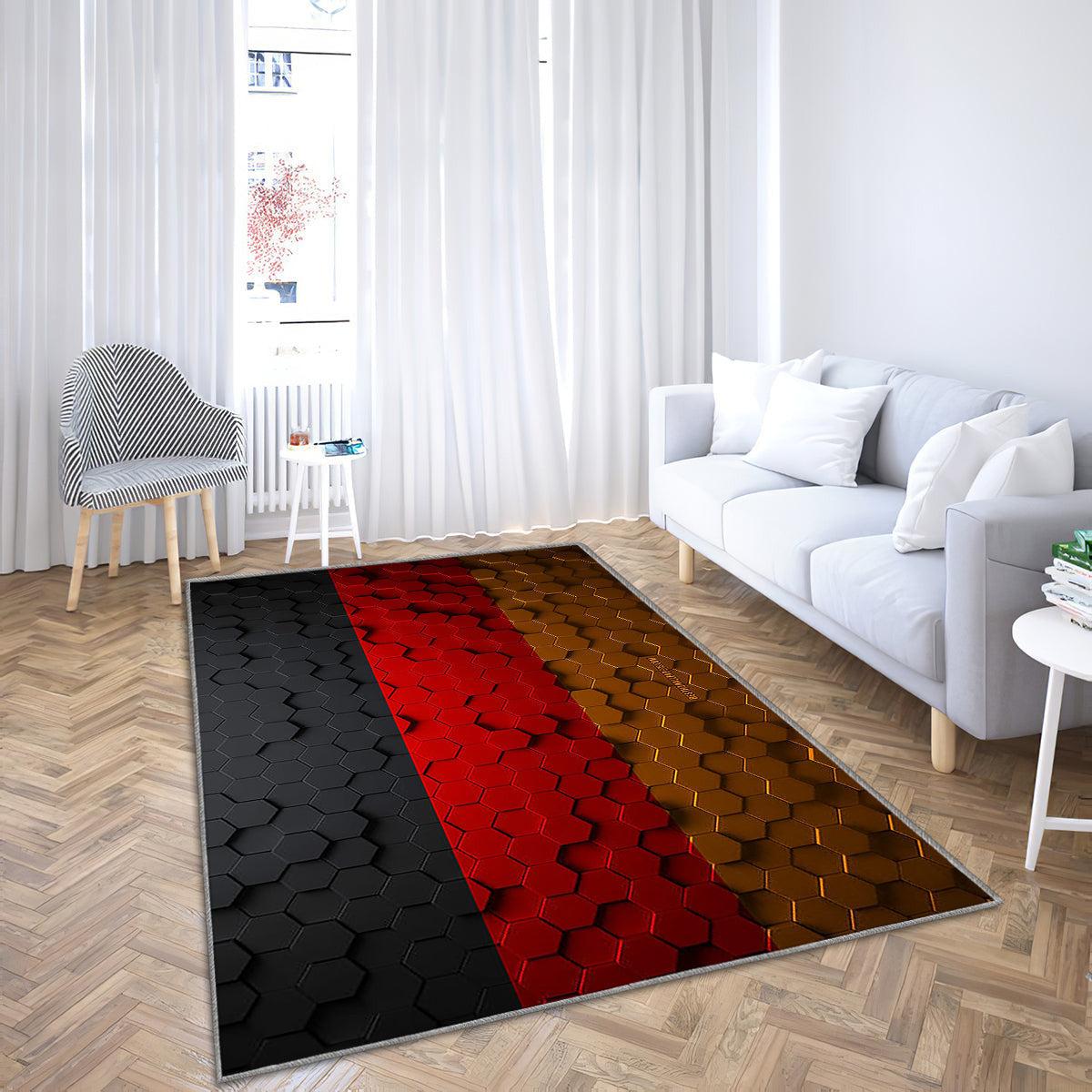 Deutschlandflagge Teppich, Teppiche - Wabenkunst Outdoor-Teppich, Wohnzimmerteppich, Küchenteppich, Kinderzimmer, Modern