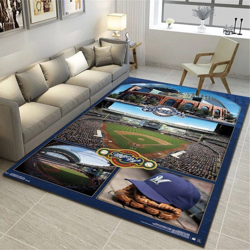 Milwaukee Brewers Mlb11 Teppich, Teppiche - Outdoor Teppich, Teppich Wohnzimmer, Küchenteppich, Kinderzimmer, Modern
