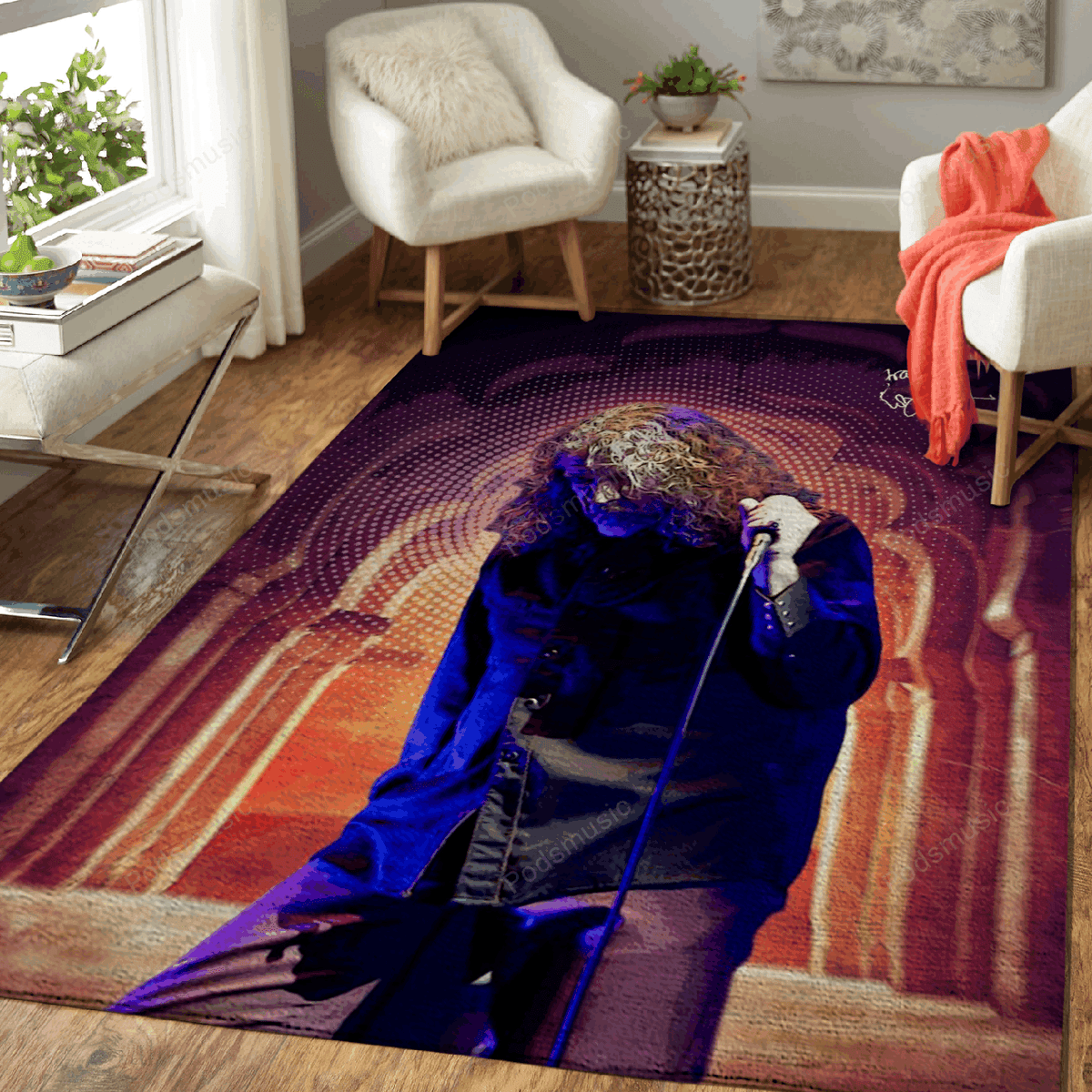 Robert Plant Music Popart für Bodendekoration im Fanbereich Teppich, Teppiche - Outdoor Teppich, Teppich Wohnzimmer, Küchenteppich, Kinderzimmer, Modern