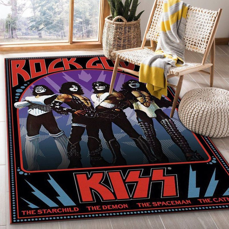 Kuss Rockband 002 Teppich, Teppiche - Outdoor Teppich, Teppich Wohnzimmer, Küchenteppich, Kinderzimmer, Modern