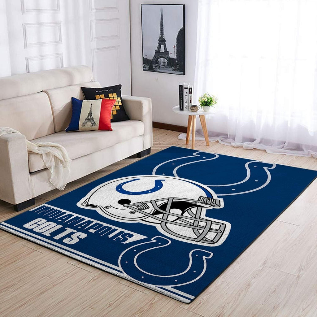 Indianapolis Colts Nfl Team Logo Helm rechteckiger Bereich Teppich, Teppiche - Outdoor Teppich, Teppich Wohnzimmer, Küchenteppich, Kinderzimmer, Modern