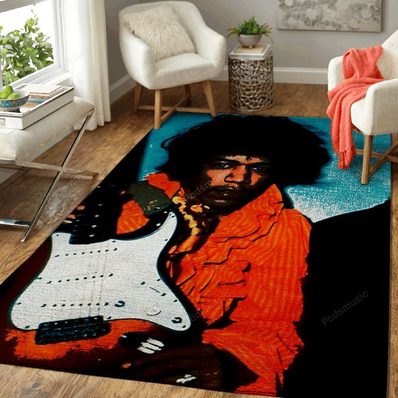 Jimi Hendrix Perform 5 Musiklegende Teppich, Teppiche - Outdoor Teppich, Teppich Wohnzimmer, Küchenteppich, Kinderzimmer, Modern