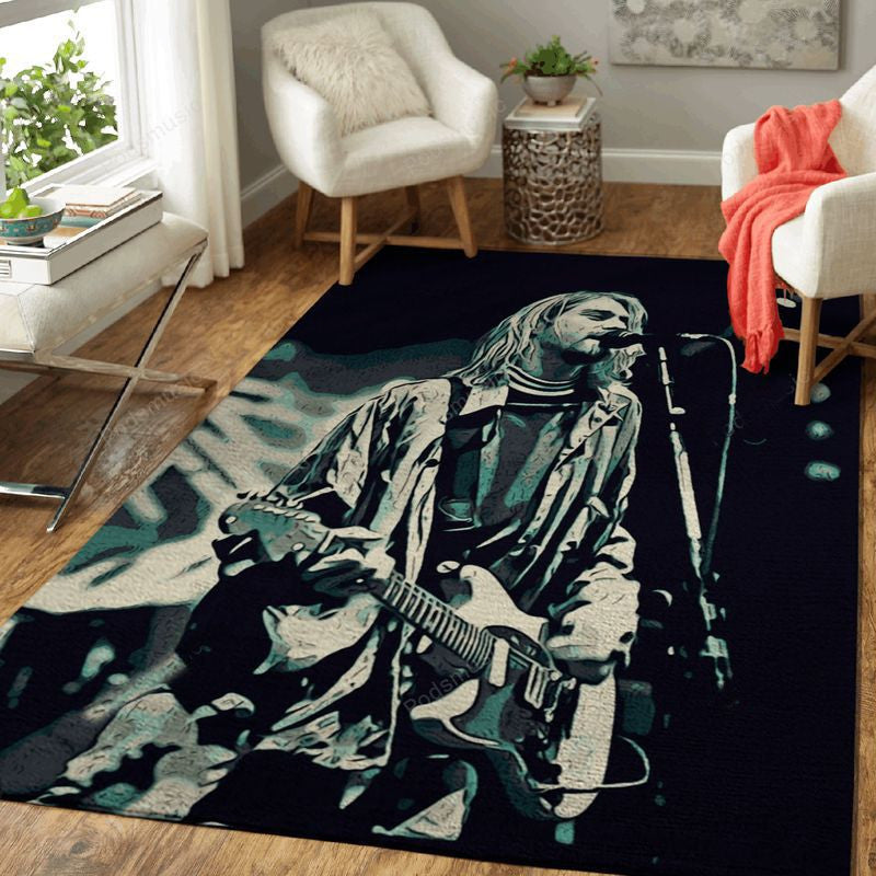 Kurt Cobain 10 Musiker Teppich, Teppiche - Outdoor Teppich, Teppich Wohnzimmer, Küchenteppich, Kinderzimmer, Modern