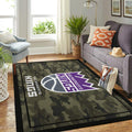 Sacramento Kings Team-Logo im NBA-Gebiet im Camo-Stil Teppich, Teppiche - Outdoor Teppich, Teppich Wohnzimmer, Küchenteppich, Kinderzimmer, Modern