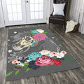 Schädel und Pferd mit Blume Dhcld0310At Teppich, Teppiche - Outdoor Teppich, Teppich Wohnzimmer, Küchenteppich, Kinderzimmer, Modern
