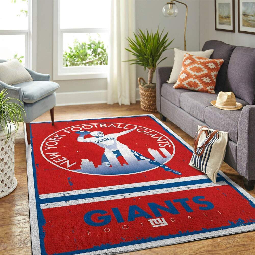 Team-Logo-Sport im Retro-Stil der New York Giants im Nfl-Bereich Teppich, Teppiche - Outdoor Teppich, Teppich Wohnzimmer, Küchenteppich, Kinderzimmer, Modern